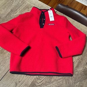 Vineyard Vines Kids Red Velvet Sherpa Pullover